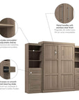 Modubox Pur 115" Queen Size Murphy Wall Bed with 2 Storage Units, image 64