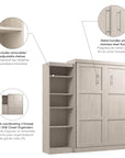 Modubox Pur 90" Queen Size Murphy Wall Bed with Storage Unit, image 53