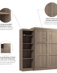 Modubox Pur 90" Queen Size Murphy Wall Bed with Storage Unit, image 67