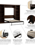 Modubox Pur Full Murphy Bed with 2 Storage Units (109W), image 20
