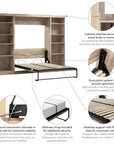 Modubox Pur Full Murphy Bed with 2 Storage Units (109W), image 33