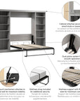 Modubox Pur Full Murphy Bed with 2 Storage Units (109W), image 48
