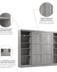 Modubox Pur Full Murphy Bed with 2 Storage Units (109W), image 49