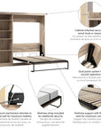 Modubox Pur Full Murphy Full Bed with Storage Unit (84W), image 35