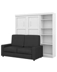 Modubox Pur Full Murphy Wall Bed, a Storage Unit and a Sofa (84“) in White, image 3
