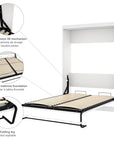 Modubox Pur Full Murphy Wall Bed, a Storage Unit and a Sofa (84“) in White, image 6