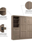 Modubox Pur Full Murphy Wall Bed and 1 Storage Unit with Drawers (84”), image 73