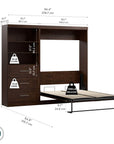 Modubox Pur Full Murphy Wall Bed and Storage Unit with Drawers (95W), image 12