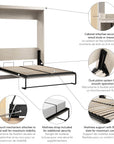 Modubox Pur Full Size Murphy Wall Bed, image 53
