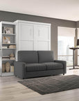 Modubox Pur Queen Murphy Wall Bed, a Storage Unit and a Sofa White, image 2