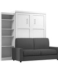 Modubox Pur Queen Murphy Wall Bed, a Storage Unit and a Sofa White, image 3