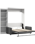 Modubox Pur Queen Murphy Wall Bed, a Storage Unit and a Sofa White, image 4