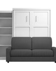 Modubox Pur Queen Murphy Wall Bed, a Storage Unit and a Sofa White, image 6