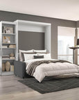 Modubox Pur Queen Murphy Wall Bed, a Storage Unit and a Sofa White, image 1