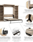 Modubox Pur Queen Murphy Wall Bed and 2 Storage Units (115W), image 33