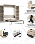 Modubox Pur Queen Murphy Wall Bed and 2 Storage Units (115W), image 58
