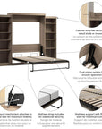 Modubox Pur Queen Murphy Wall Bed and 2 Storage Units (115W), image 70