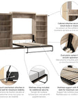 Modubox Pur Queen Murphy Wall Bed and 2 Storage Units (136”), image 29