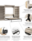 Modubox Pur Queen Murphy Wall Bed and 2 Storage Units (136”), image 55
