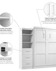 Modubox Pur Queen Murphy Wall Bed and Storage Unit with Drawers (90W), image 19