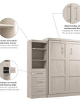 Modubox Pur Queen Murphy Wall Bed and Storage Unit with Drawers (90W), image 63
