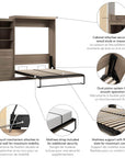 Modubox Pur Queen Murphy Wall Bed and Storage Unit with Drawers (90W), image 73