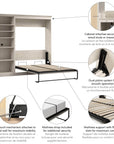 Modubox Versatile Full Murphy Wall Bed and 1 Storage Unit, image 26