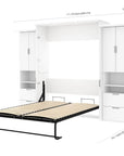 Modubox Lumina Queen Murphy Wall Bed and 2 Storage Units (113”) White, image 5