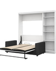 Modubox Pur Full Murphy Wall Bed, a Storage Unit and a Sofa (84“) in White, image 4