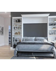 Modubox Versatile Queen Murphy Wall Bed, 2 Storage Units and a Sofa (115“) White, image 1