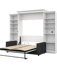 Modubox Versatile Queen Murphy Wall Bed, 2 Storage Units and a Sofa (115“) White, image 4