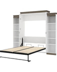 Modubox Orion 104"W Queen Murphy Wall Bed with 2 Narrow Shelving Units, image 6