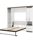 Modubox Orion 98"W Full Murphy Wall Bed with Narrow Storage Solutions, image 8