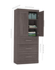 Modubox Pur 36W Wardrobe with 3 Drawers, image 7