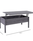 Aosom 39 Inch Modern Rectangular Lift Top Coffee Table with Storage, image 3