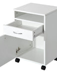 Aosom 24 Inch Rolling Mobile File Cabinet with Drawer and Shelf in White, image 4