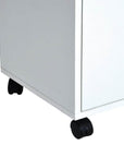 Aosom 24 Inch Rolling Mobile File Cabinet with Drawer and Shelf in White, image 8