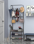 Aosom Entryway Heavy Duty Metal Coat and Shoe Rack Hall Tree, image 10