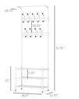 Aosom Entryway Heavy Duty Metal Coat and Shoe Rack Hall Tree, image 5
