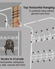 Aosom Entryway Heavy Duty Metal Coat and Shoe Rack Hall Tree, image 3