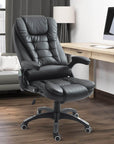Aosom High Back Heated Massage Swivel Executive Office Chair in Faux Leather, image 1