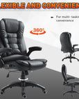 Aosom High Back Heated Massage Swivel Executive Office Chair in Faux Leather, image 7