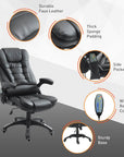 Aosom High Back Heated Massage Swivel Executive Office Chair in Faux Leather, image 8