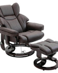 Aosom 10 Vibration Point Massage Reclining Chair and Ottoman in Faux Leather, image 2