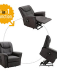Aosom Brown Faux Leather Power Lift Reclining Chair with Remote Control, image 5