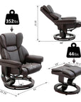 Aosom 10 Vibration Point Massage Reclining Chair and Ottoman in Faux Leather, image 3