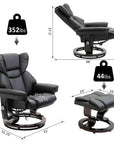 Aosom 10 Vibration Point Massage Reclining Chair and Ottoman in Faux Leather, image 12