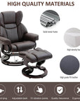 Aosom 10 Vibration Point Massage Reclining Chair and Ottoman in Faux Leather, image 4