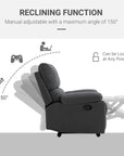 Aosom Linen Reclining Chair with Plush Padded Back, image 4