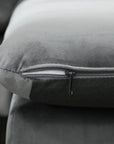 Aosom 82.7" Wide Velvet Reversible Sectional Sofa in Grey, image 10